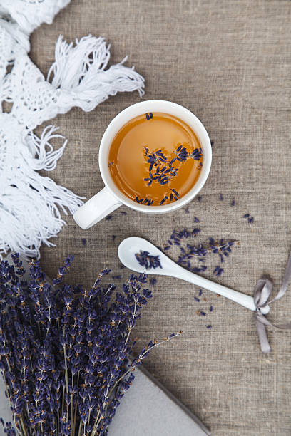 istock Lavender and cup of tea 505605403