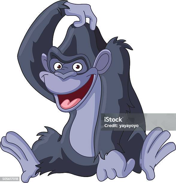 Gorilla Scratching Head Stock Illustration - Download Image Now - Scratching Head, Asking, Contemplation