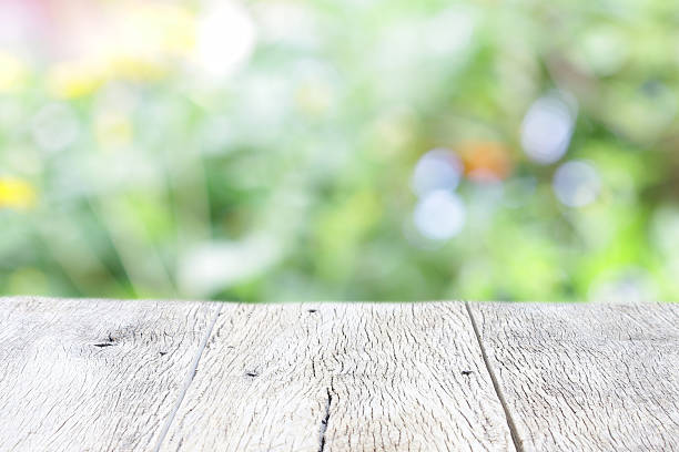istock Outdoor Wooden table view 505617154