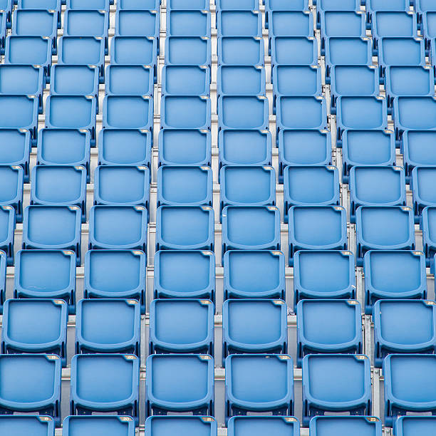 istock Blue seat in sport stadium 505617533