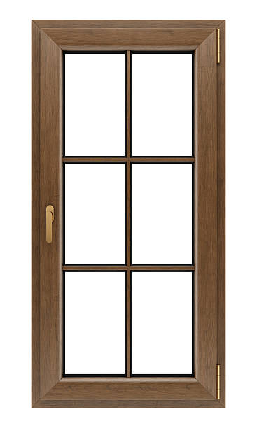 istock brown wooden window isolated on white background 505617660
