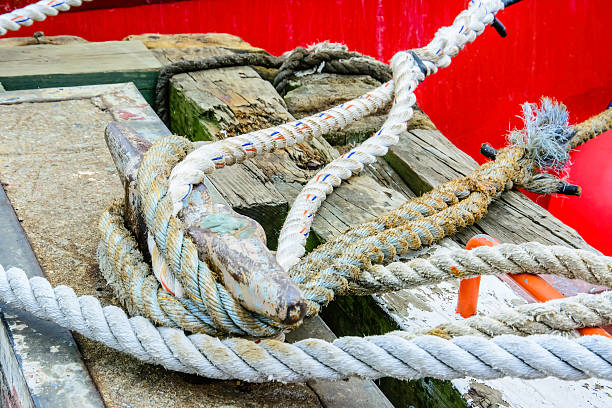 istock Nautical lines around cleat 505618489