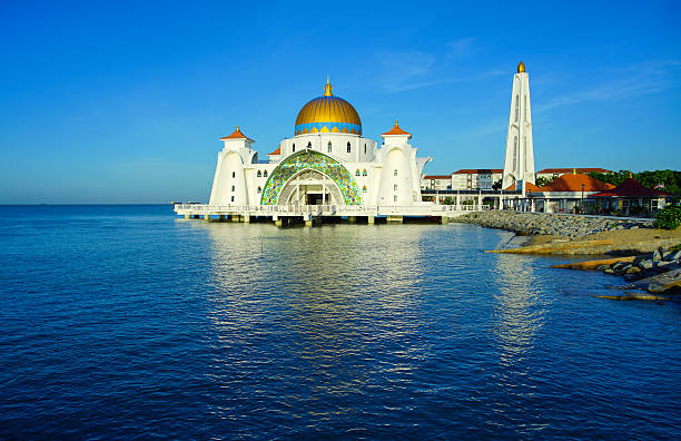 istock Majestic view of Malacca Straits Mosque during sunset 505618704