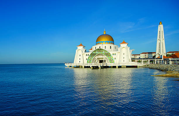 istock Majestic view of Malacca Straits Mosque during sunset 505618982