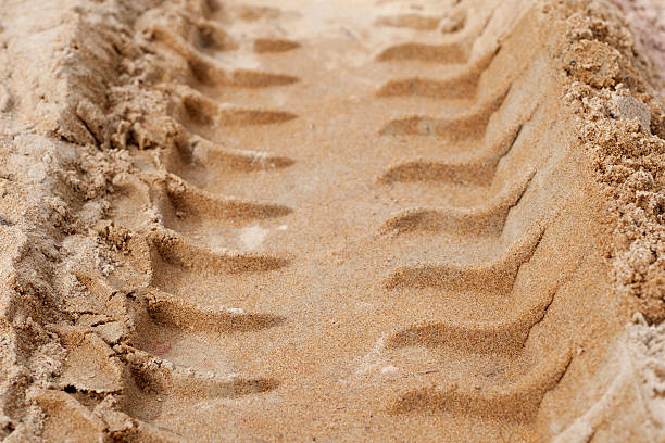 istock Tire Tracks in the Sand 505619225