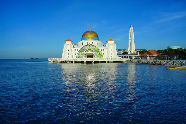 istock Majestic view of Malacca Straits Mosque during sunset 505619242