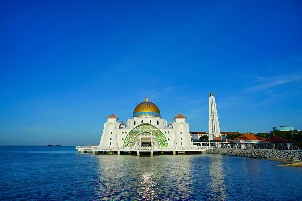 istock Majestic view of Malacca Straits Mosque during sunset 505619496