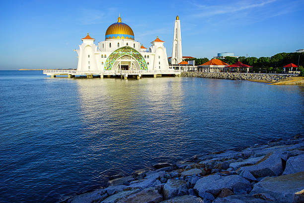 istock Majestic view of Malacca Straits Mosque during sunset 505620024