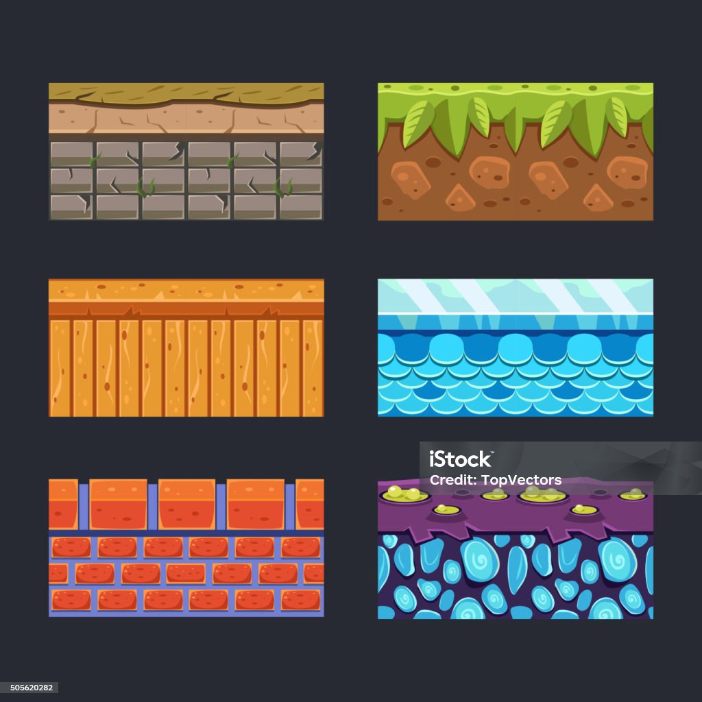 Game Color Texture Different Materials And Textures For The Game Stock Illustration ...