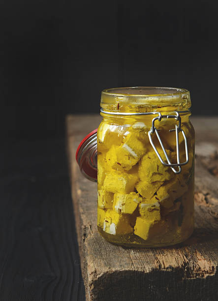 istock Marinated feta cheese 505620386
