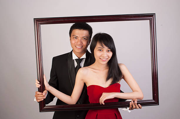 Framed Lovers stock photo