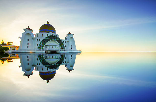 istock Majestic view of Malacca Straits Mosque during sunset 505620900