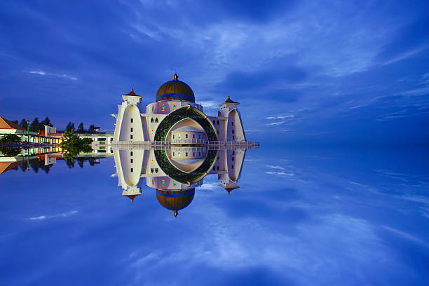 istock Majestic view of Malacca Straits Mosque during sunset 505620982