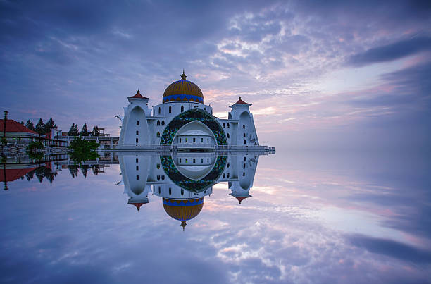 istock Majestic view of Malacca Straits Mosque during sunset 505621128