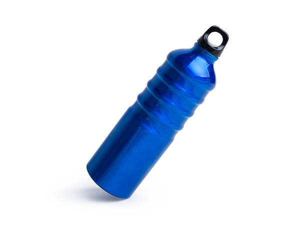 Blue Aluminium Water Bottle with Clipping Path