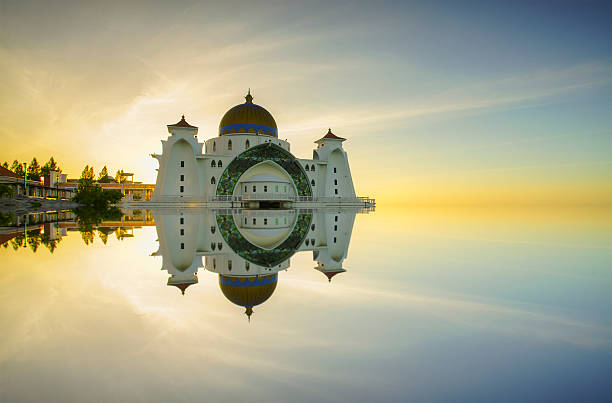 istock Majestic view of Malacca Straits Mosque during sunset 505621268