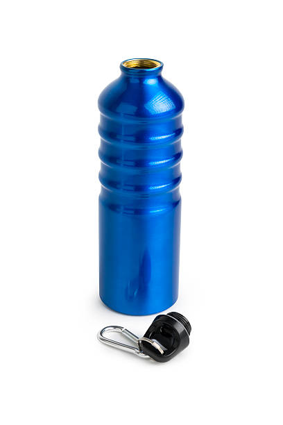 istock Blue Aluminium Water Bottle with Clipping Path 505621606