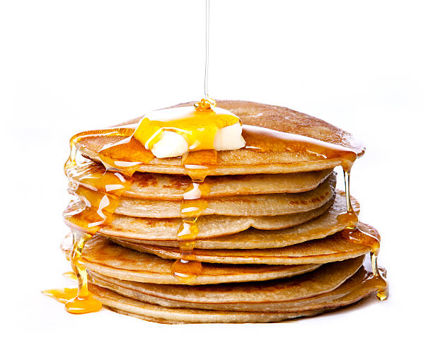 istock Small pancakes with butter and honey 505622046