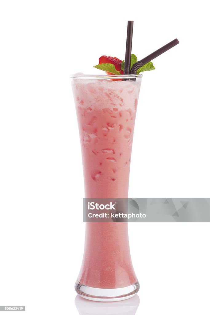 strawberry cocktail strawberry cocktail isolated on white background. Alcohol - Drink Stock Photo