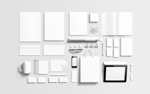 Blank branding elements to replace your design isolated on white