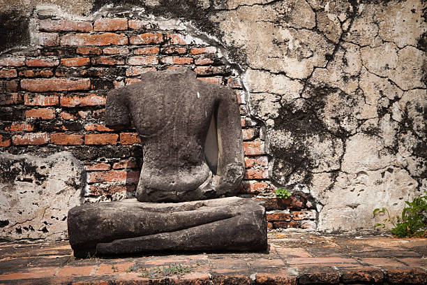 istock Old Buddha in Ayutthaya Province, Thailand 505622793