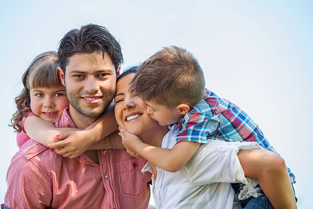 istock Cute family portrait 505623073