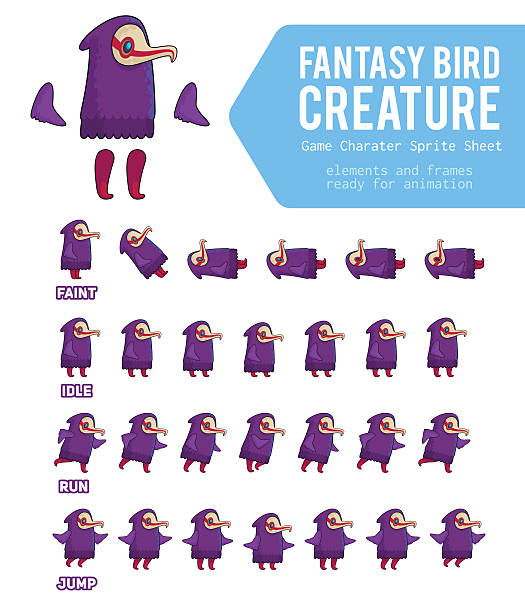 Fantasy Bird Creature Game Character Sprite Sheet Stock Illustration -  Download Image Now - Fairy, Sheet - Bedding, Elf - iStock
