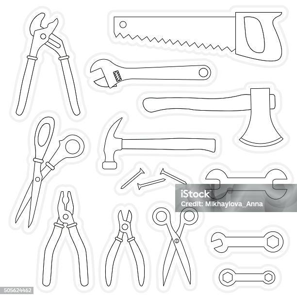 Assorted Tool Drawing Tool Set Colorful Stock Illustration - Download Image Now - 2015, Close ...