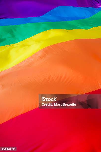 Close Up Of A Giant Rainbow Flag Stock Photo - Download Image Now - Pride, Backgrounds, Banner - Sign