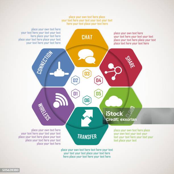 Hexagonal Shape Infographic Elements Stock Illustration - Download Image Now - Organization Chart, Honeycomb Pattern, Infographic