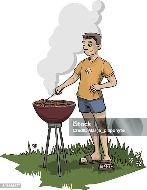 Bbq Stock Illustration - Download Image Now - Cooking, Men, Adult