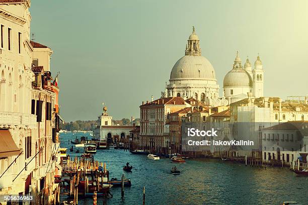 Grand Canal And Basilica Santa Maria Della Salute Venice Italy Stock Photo - Download Image Now