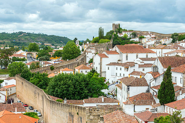 istock Rooftops, houses and old city wall, Obidos (Portugal) 505637823