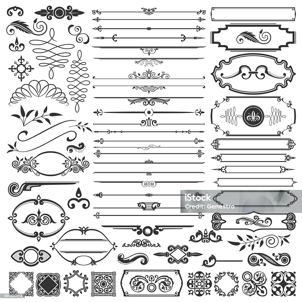 Calligraphic Design Elements - Lizenzfrei Schnörkel - Schrift Vektorgrafik