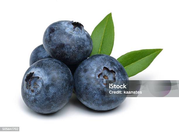 Blueberries Stock Photo - Download Image Now - Blueberry, Cut Out, White Background