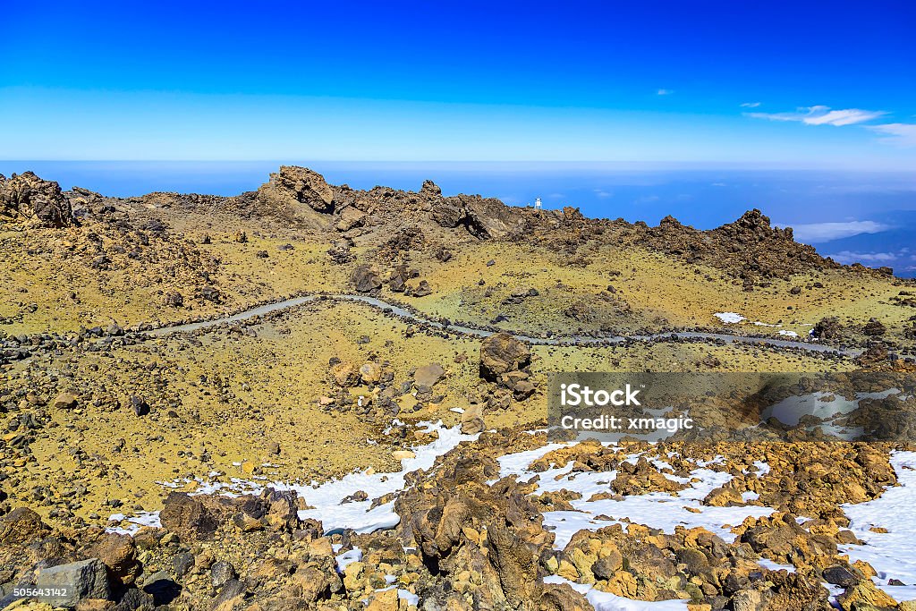 Teide National Park Landscape View on Teide National Park Landscape from Top of Volcano and the highest place in Europe on Tenerife Canary Island in Spain Atlantic Islands Stock Photo