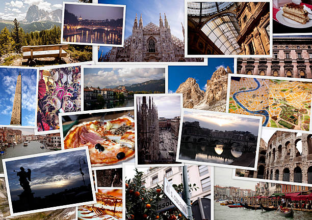 collage-italien - postkarte fotos stock-fotos und bilder