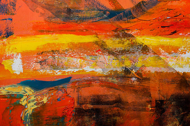 istock Abstract painted canvas. Oil paints on a palette. Colorful background. 505645772
