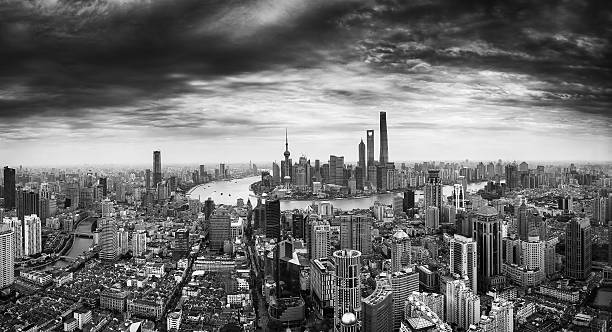istock Panoramic view of Shanghai in Aerial View 505647136