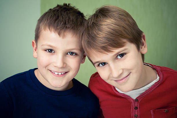 istock Happy brothers head to head 505651768