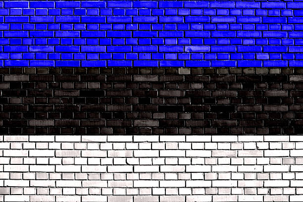 istock flag of Estonia painted on brick wall 505652289