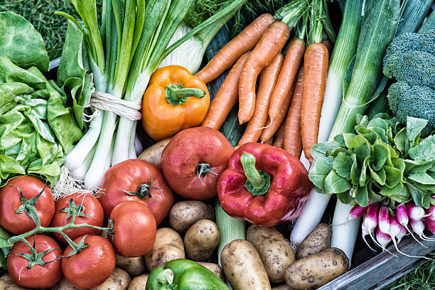 istock Close up of  fresh vegetables in a crate 505652393
