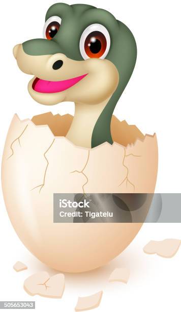 Ilustración de Linda Dinosaurio De Historieta Salir Del Huevo y más Vectores Libres de Derechos de Almohadillas - Pata de animal - Almohadillas - Pata de animal, Animal, Animal extinto