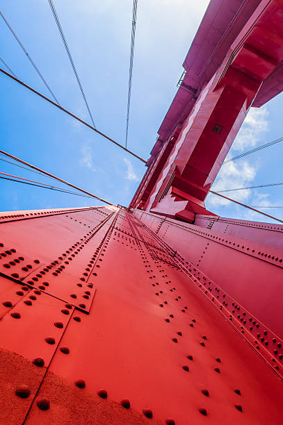 polygon ponte golden gate em são francisco, califórnia, eua - golden gate bridge san francisco county fog travel destinations - fotografias e filmes do acervo