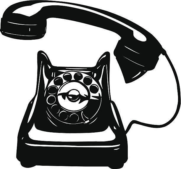 Old Phone Rotary Vector Cartoon Clipart Old Phone Rotary Vector Cartoon Clipart Design Illustration created in Adobe Illustrator in EPS format for use in web and print layouts and projects. rotary dial telephone cartoons stock illustrations