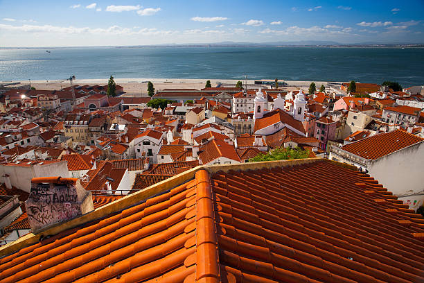 View from the tower on the Tejo river in Lisbon,Portugal