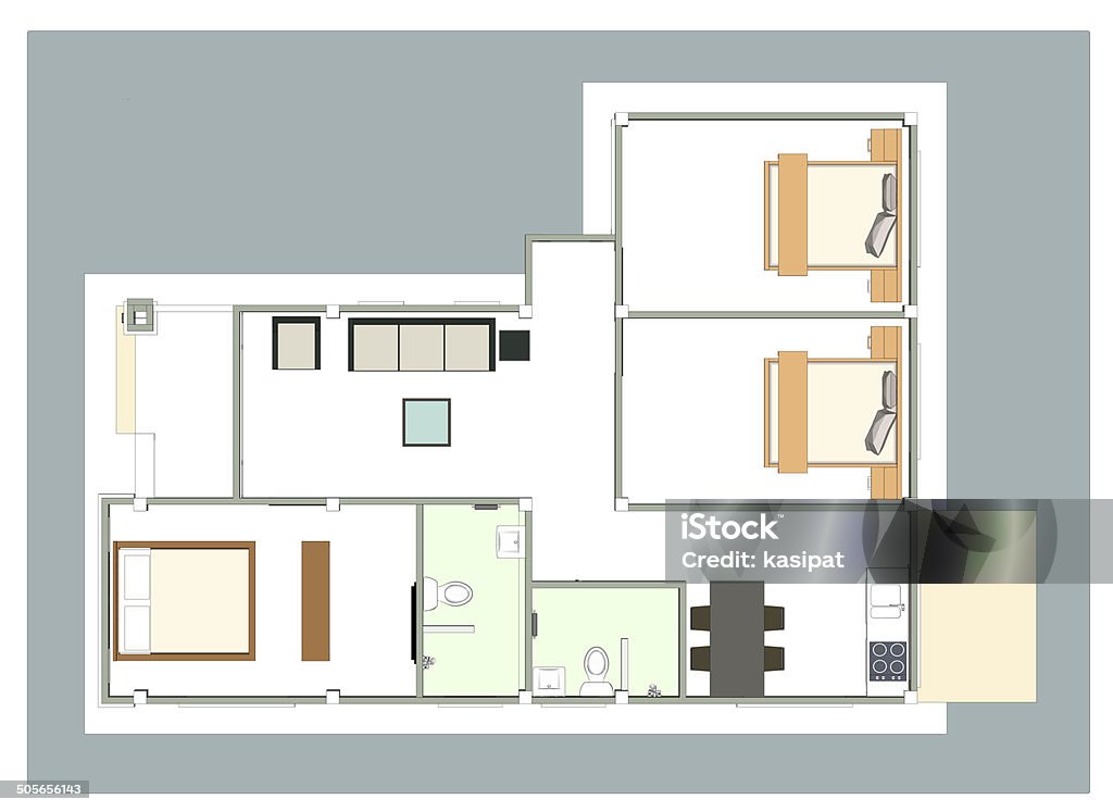 Plan Dom - Zbiór ilustracji royalty-free (Architekt)