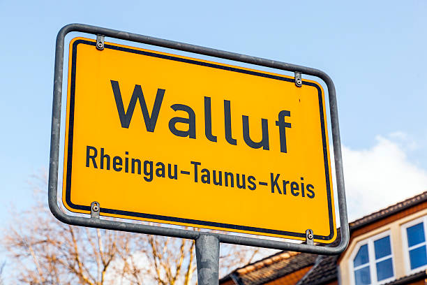 istock City limit sign Walluf - signage - Germany 505657381