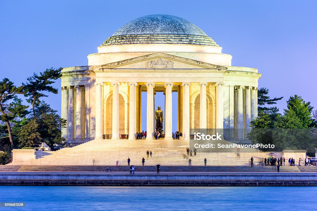 Jefferson Memorial Washington, DC at the Tidal Basin and Jefferson Memorial. Jefferson Memorial Stock Photo