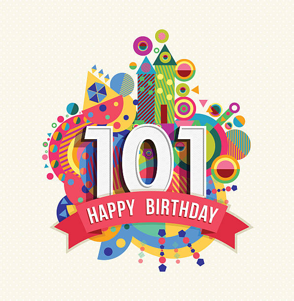 101 jahr alles gute zum geburtstag grußkarten, poster, farbe - number 110 stock-grafiken, -clipart, -cartoons und -symbole